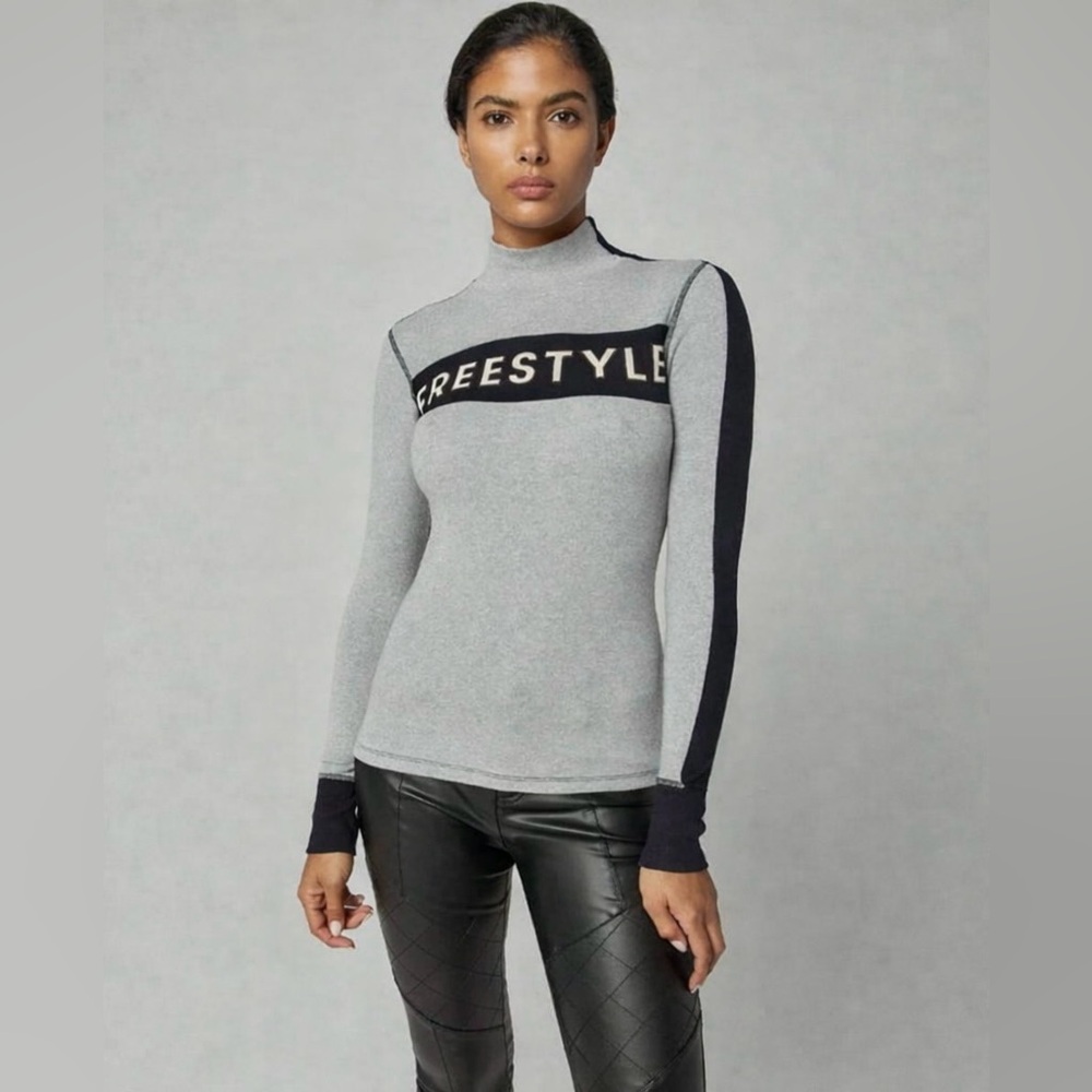 ALP N ROCK Freestyle Mock Neck Top Size M NWOT Pristine Gray